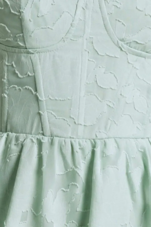 Janezkie Midi Dress 8211 Femme Tiered Jacquard Formal Dress In Mint Women Showpo Curve Clothes