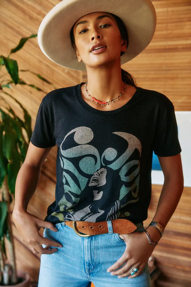 Janis Joplin World Countdown Womens Tops Chaser Brand
