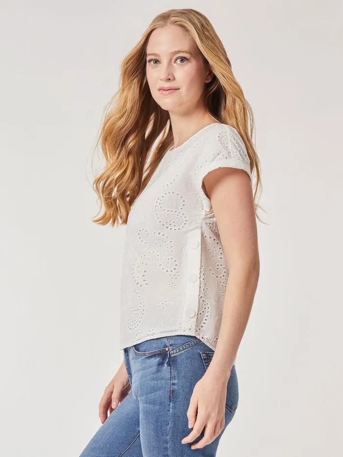 Jasper Crepe Button Detail Eyelet Blouse Women Jones New York Tops and Blouses Jasper Crepe Button Detail Eyelet Blouse Women Jones New York Tops and Blouses