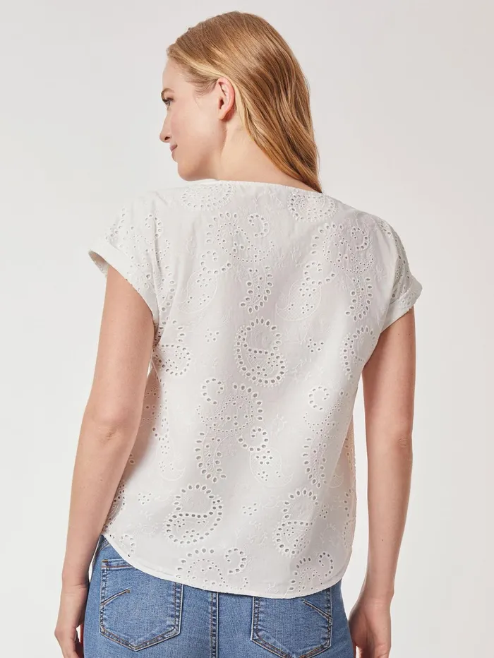 Jasper Crepe Button Detail Eyelet Blouse Women Jones New York Tops and Blouses Jasper Crepe Button Detail Eyelet Blouse Women Jones New York Tops and Blouses