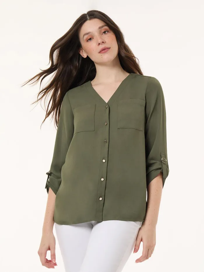 Jasper Crepe Collarless Tunic Women Jones New York Sale
