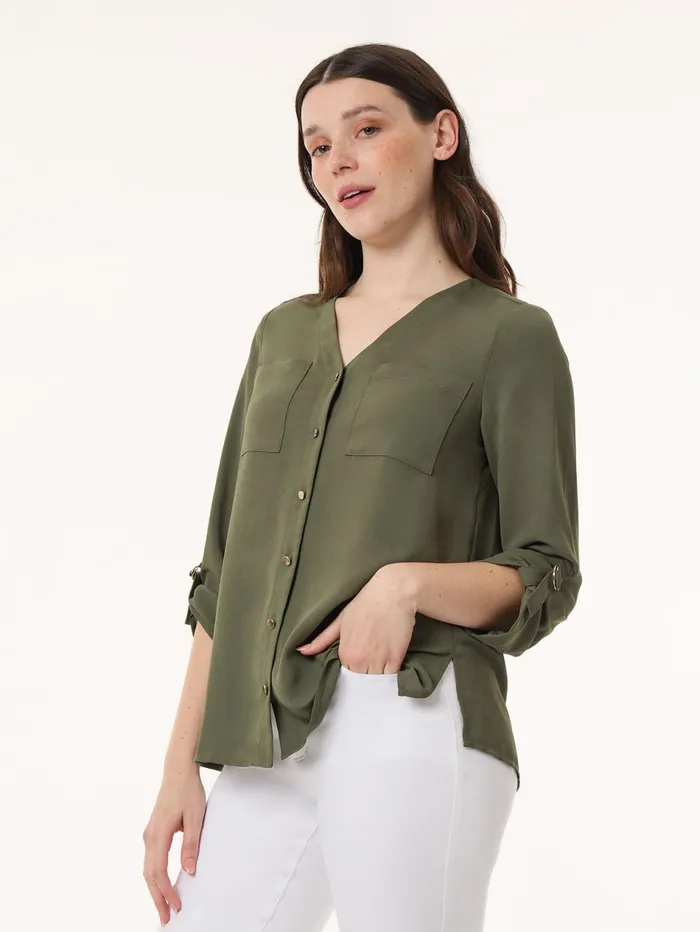 Jasper Crepe Collarless Tunic Women Jones New York Sale Jasper Crepe Collarless Tunic Women Jones New York Sale