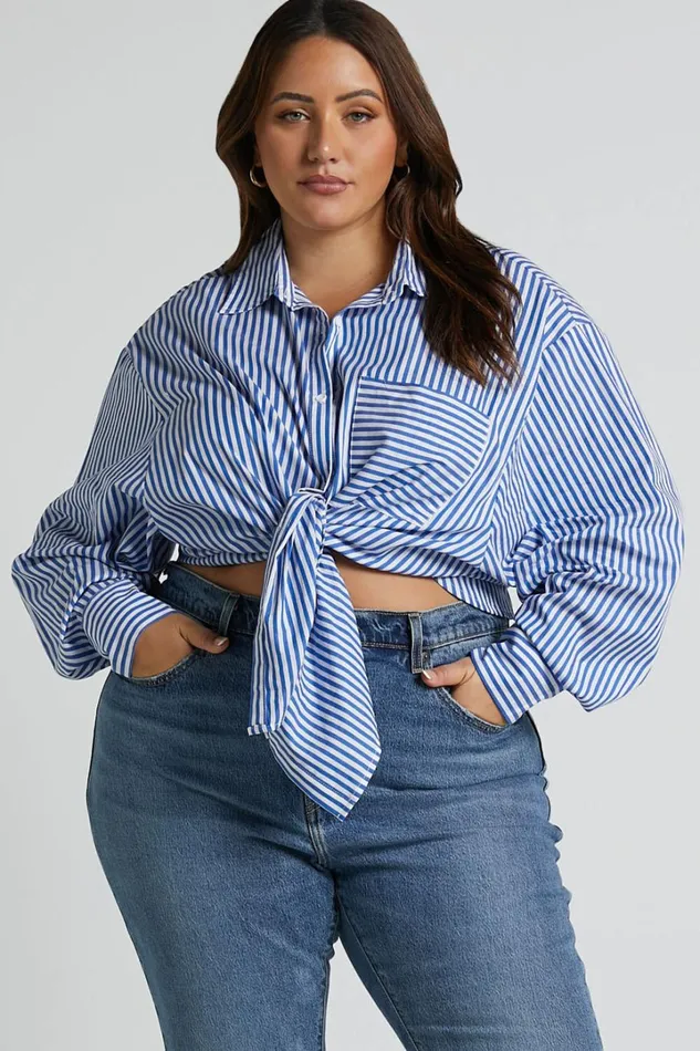 Jaycey Shirt 8211 Long Sleeve Pocket Detail Shirt In Navy Stripe Women Showpo Modest Clothing Jaycey Shirt 8211 Long Sleeve Pocket Detail Shirt In Navy Stripe Women Showpo Modest Clothing
