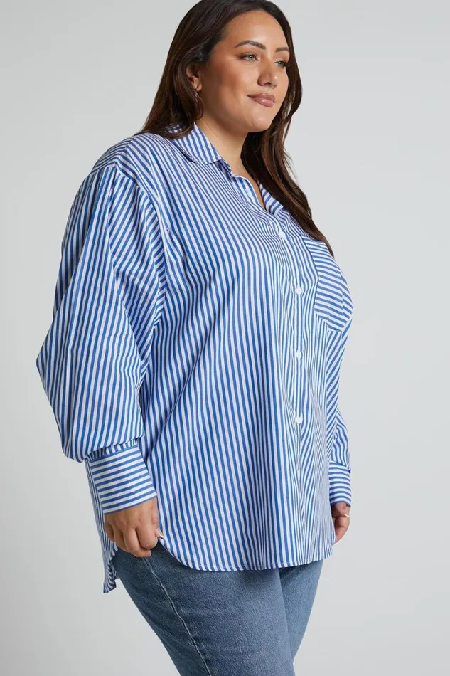 Jaycey Shirt 8211 Long Sleeve Pocket Detail Shirt In Navy Stripe Women Showpo Modest Clothing Jaycey Shirt 8211 Long Sleeve Pocket Detail Shirt In Navy Stripe Women Showpo Modest Clothing