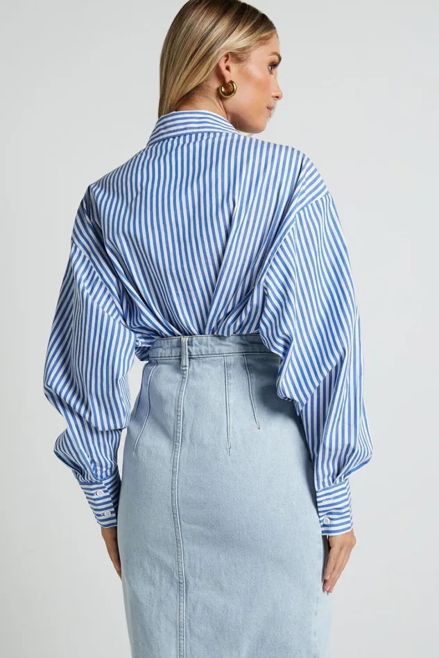Jaycey Shirt 8211 Long Sleeve Pocket Detail Shirt In Navy Stripe Women Showpo Modest Clothing Jaycey Shirt 8211 Long Sleeve Pocket Detail Shirt In Navy Stripe Women Showpo Modest Clothing