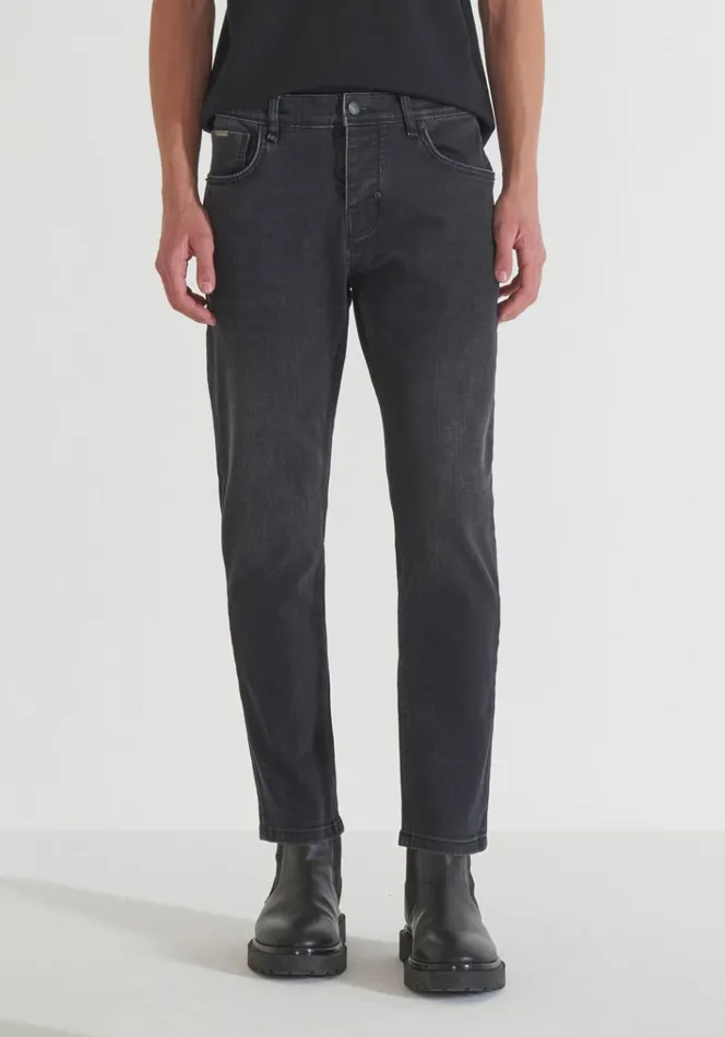 Jeans Men Antony Morato Argon Slim Fit Ankle Length Jeans In Black Denim Black
