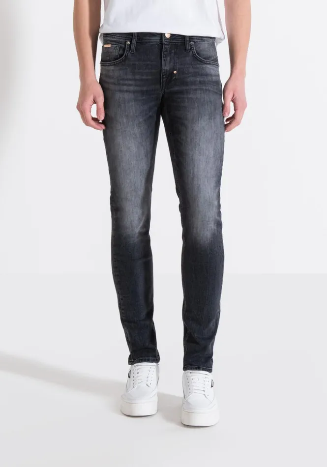 Jeans Men Antony Morato Ozzy Tapered Jeans In Gold Line Vintage Stretch Denim Black