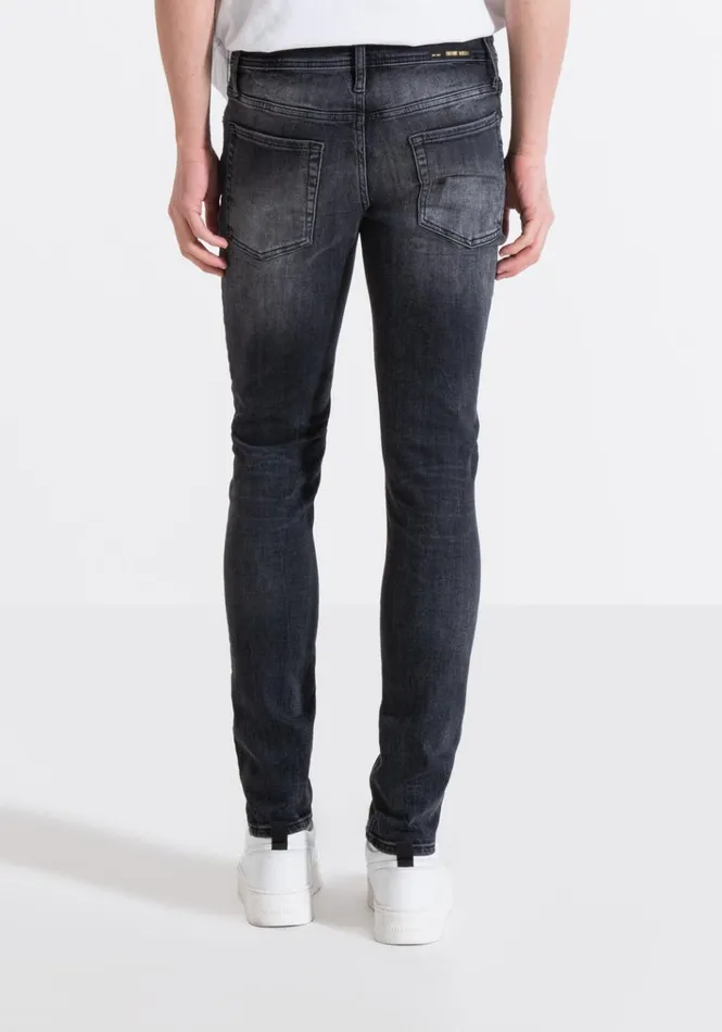Jeans Men Antony Morato Ozzy Tapered Jeans In Gold Line Vintage Stretch Denim Black