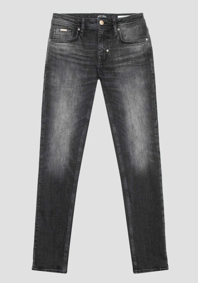 Jeans Men Antony Morato Ozzy Tapered Jeans In Gold Line Vintage Stretch Denim Black