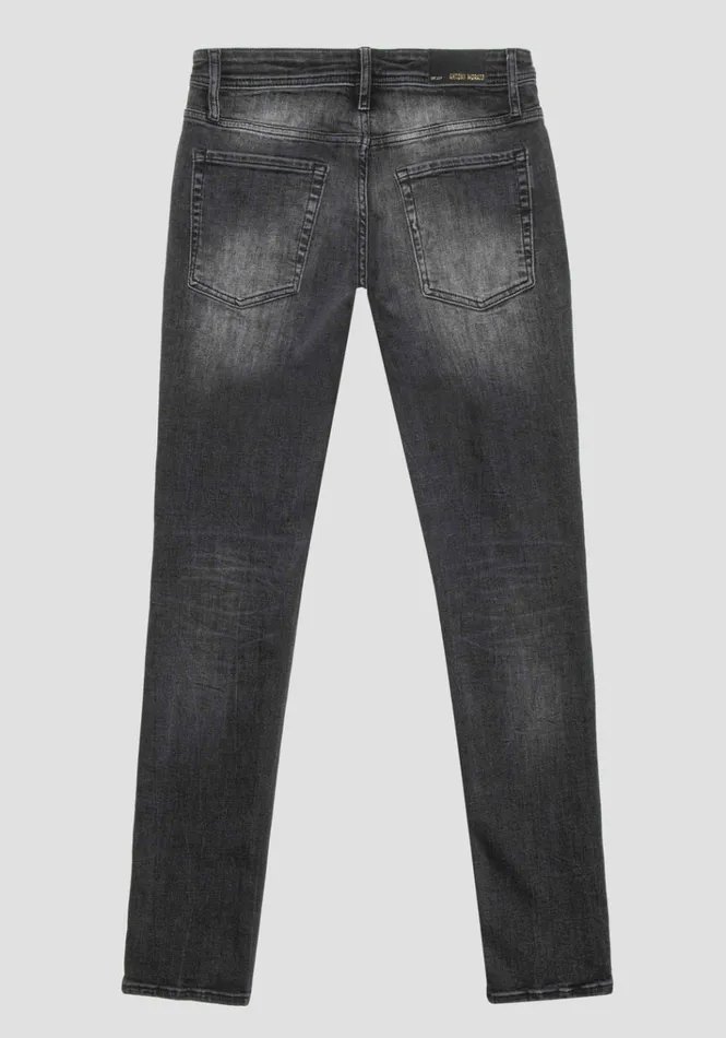 Jeans Men Antony Morato Ozzy Tapered Jeans In Gold Line Vintage Stretch Denim Black