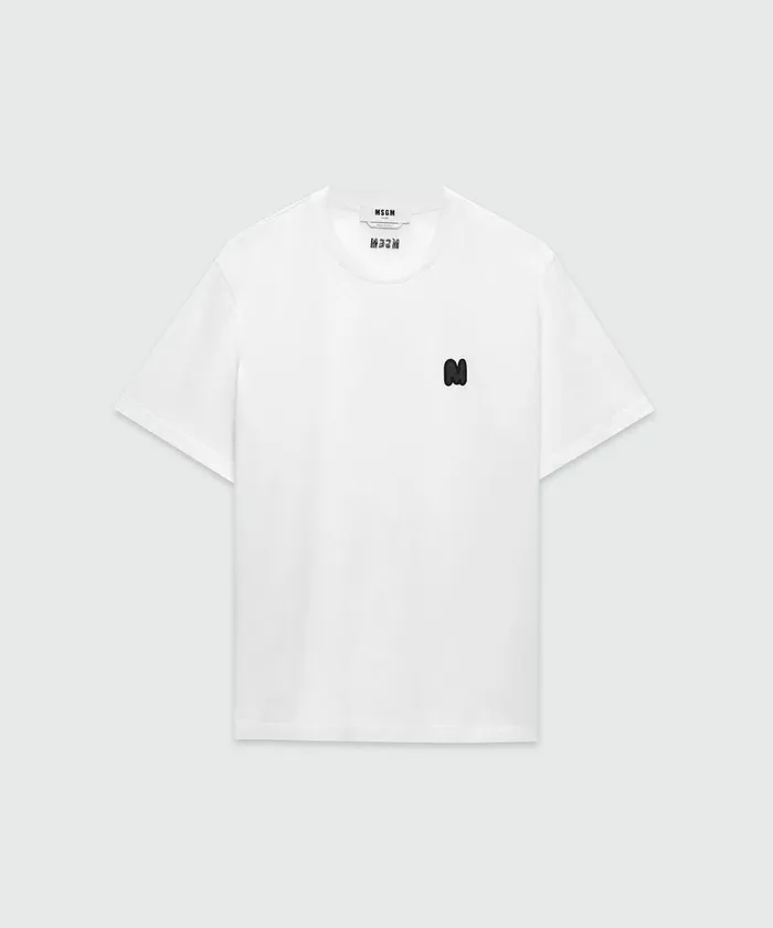 Jersey Cotton TShirt With 034Themwave034 Patch Men MSGM Tshirts