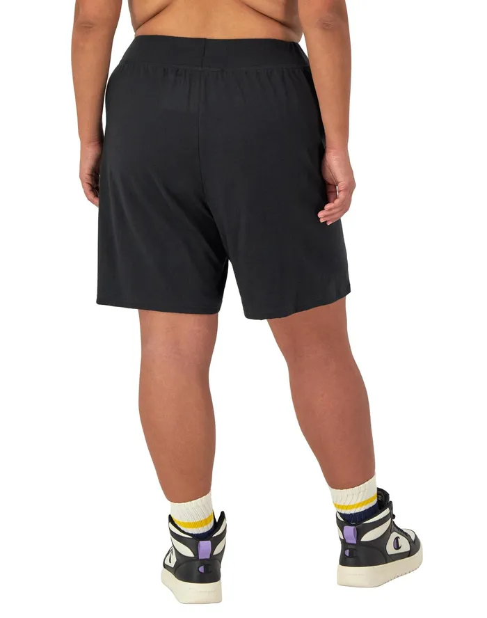 Jersey Shorts C Logo 75034 Plus Size Black Women Champion Shorts