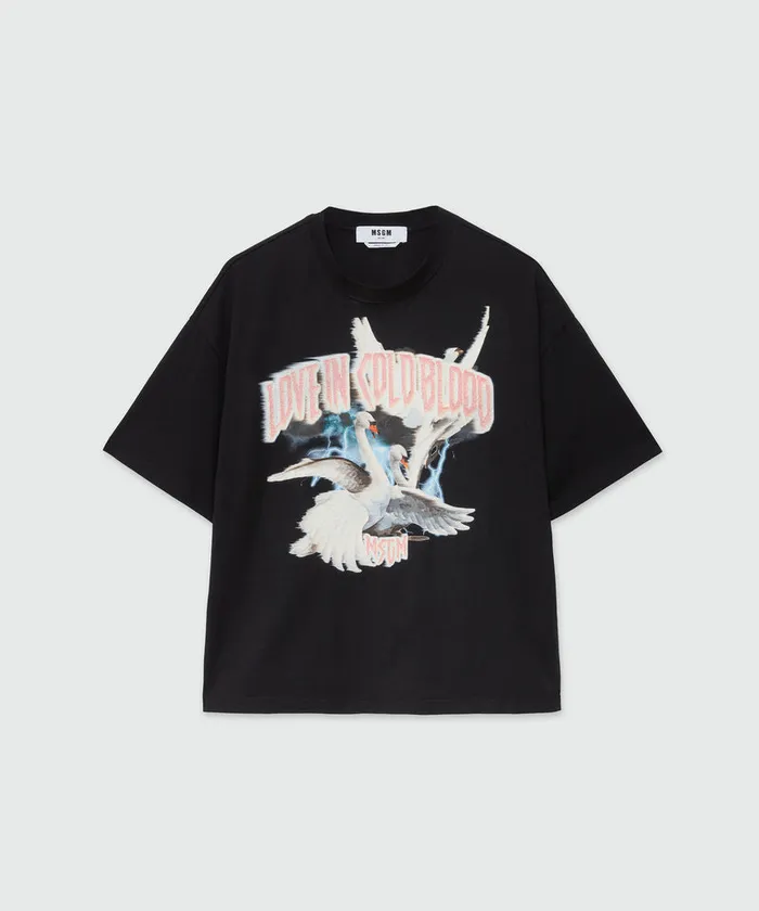 Jersey TShirt With Graphic Print Women MSGM Tshirts
