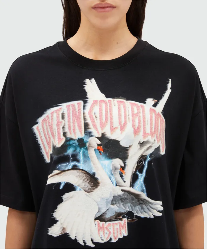 Jersey TShirt With Graphic Print Women MSGM Tshirts