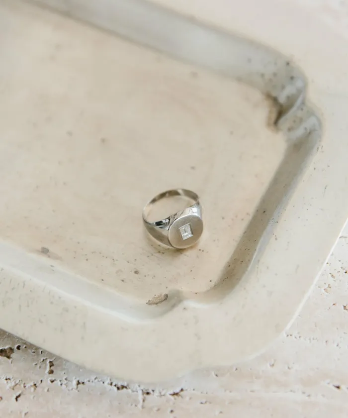 Jewelry Women Jenni Kayne Gemma Baguette Signet Ring White Gold