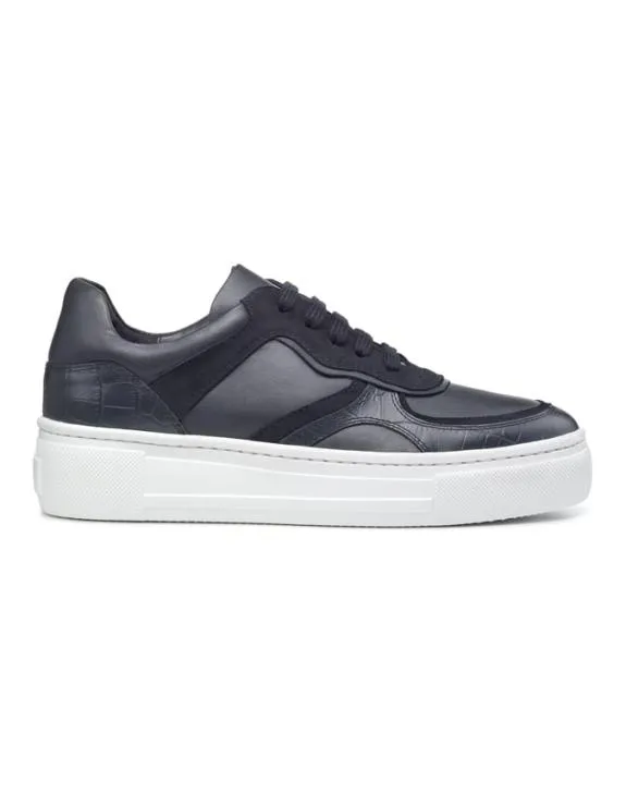 Joni Trainers Navy Snake Women Hotter Flat Shoes