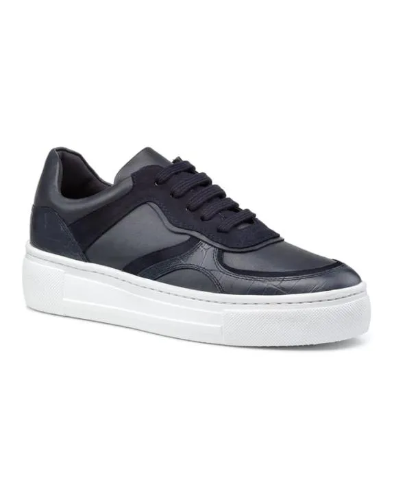 Joni Trainers Navy Snake Women Hotter Flat Shoes