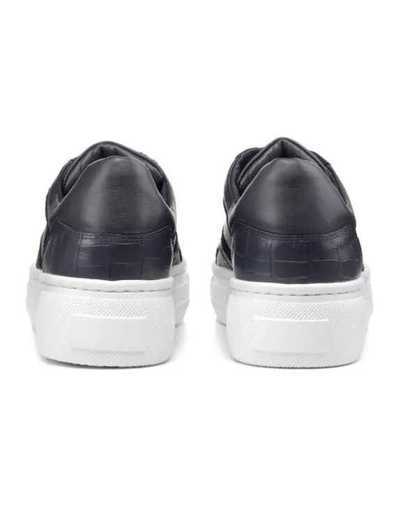 Joni Trainers Navy Snake Women Hotter Flat Shoes