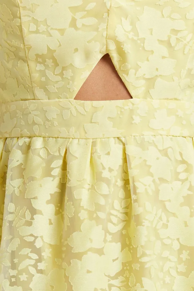 Jorie Midi Dress 8211 Strappy Front Cut Out Tiered Skirt In Pastel Yellow Women Showpo Curve Clothes