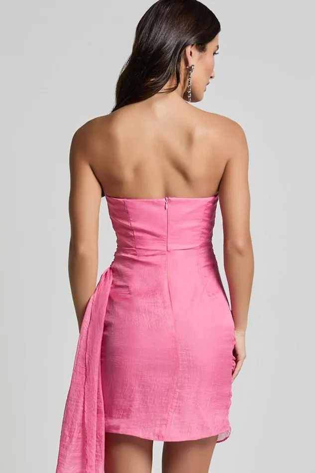 Julie Mini Dress 8211 Strapless Wrap Dress In Pink Women Showpo Dresses