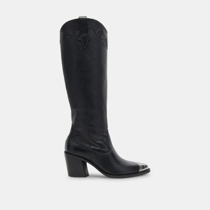 Kamryn Boots Black Leather Women Dolce Vita Boots and Booties
