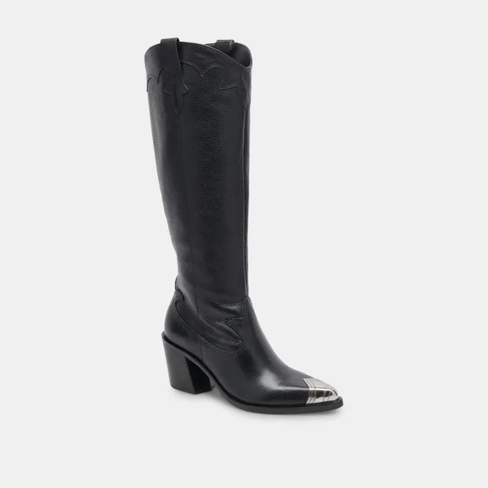 Kamryn Boots Black Leather Women Dolce Vita Boots and Booties