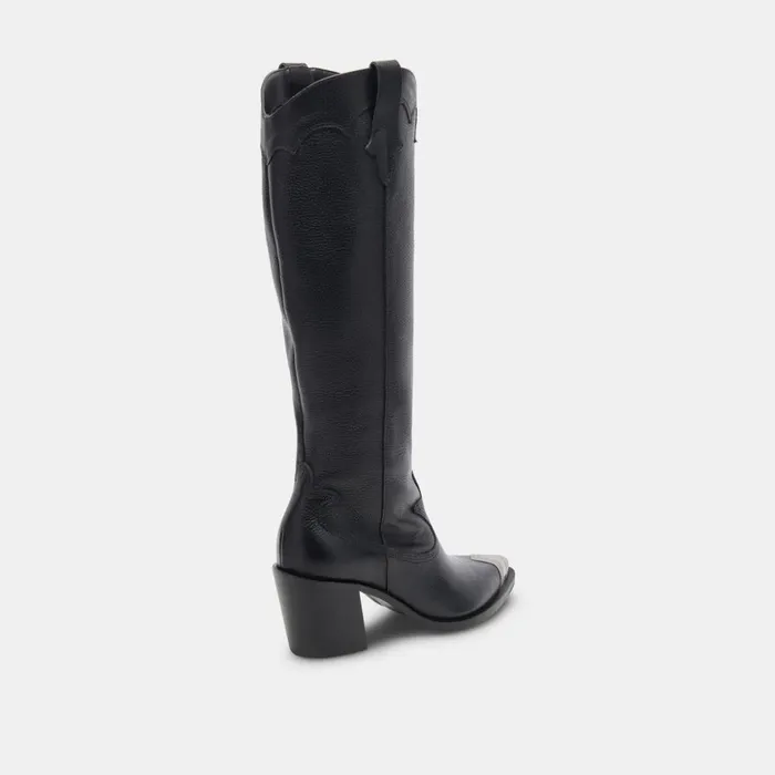 Kamryn Boots Black Leather Women Dolce Vita Boots and Booties