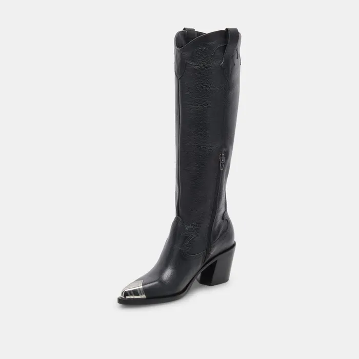 Kamryn Boots Black Leather Women Dolce Vita Boots and Booties