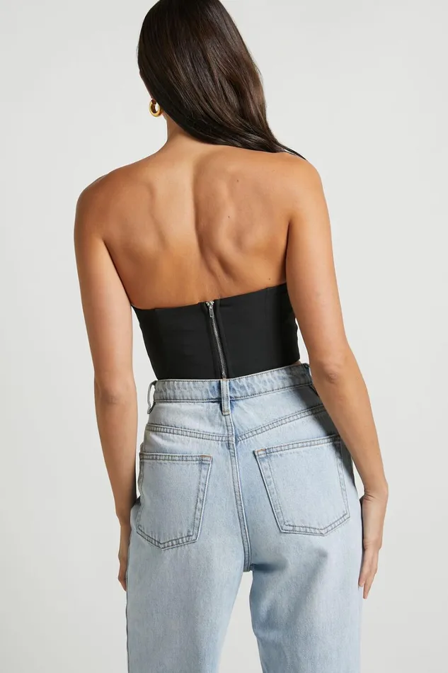 Katirina Top 8211 Strapless Corset Bustier Top In Black Women Showpo Curve Clothes