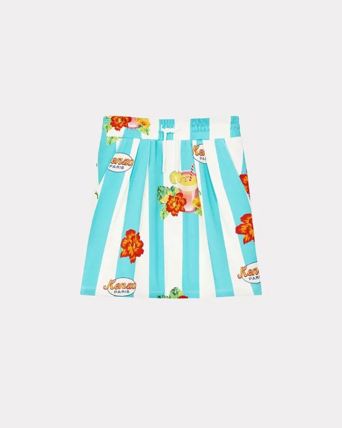 Kenzo Dresses And Skirts Kids Cotton Fleece Skirt Turquoise