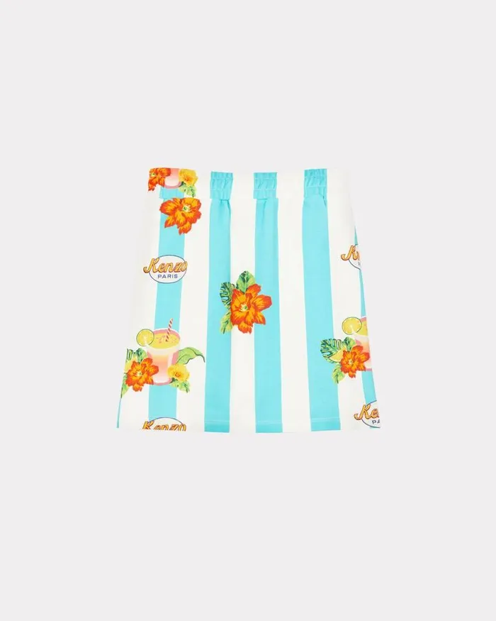 Kenzo Dresses And Skirts Kids Cotton Fleece Skirt Turquoise