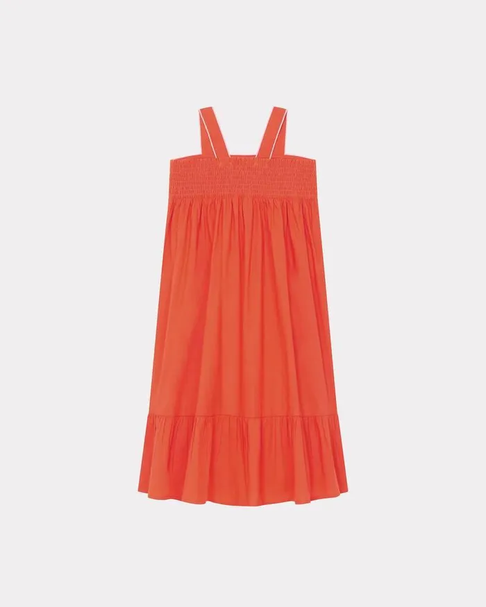 Kenzo Dresses And Skirts Kids Strapless Poplin Dress Vermillion