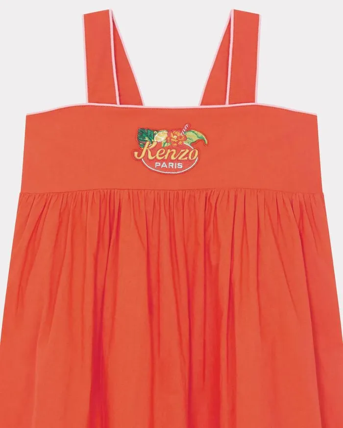 Kenzo Dresses And Skirts Kids Strapless Poplin Dress Vermillion