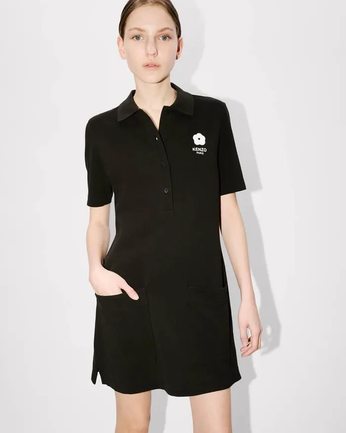 Kenzo Dresses And Skirts Women 039Boke Flower 20039 Embroidered Mini Polo Dress Black