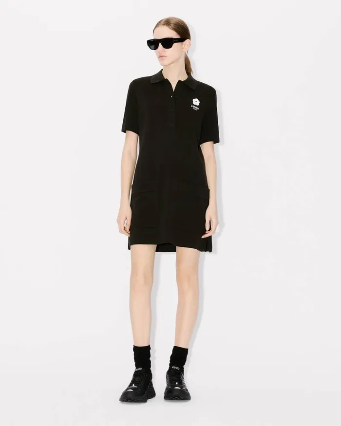 Kenzo Dresses And Skirts Women 039Boke Flower 20039 Embroidered Mini Polo Dress Black