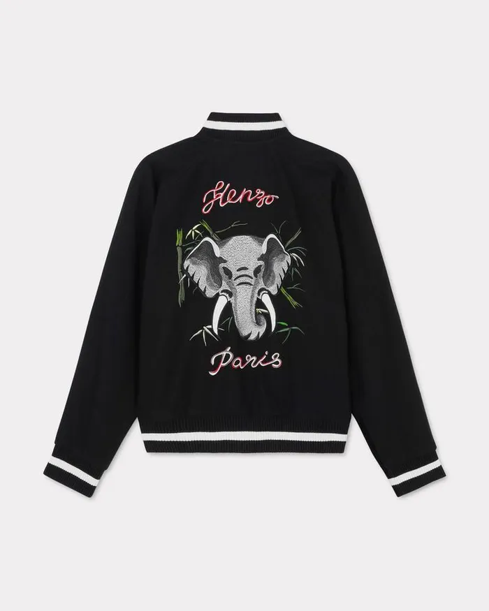 Kenzo Jackets And Coats MenWomen Elephant039 Reversible Embroidered Genderless Jacket Black