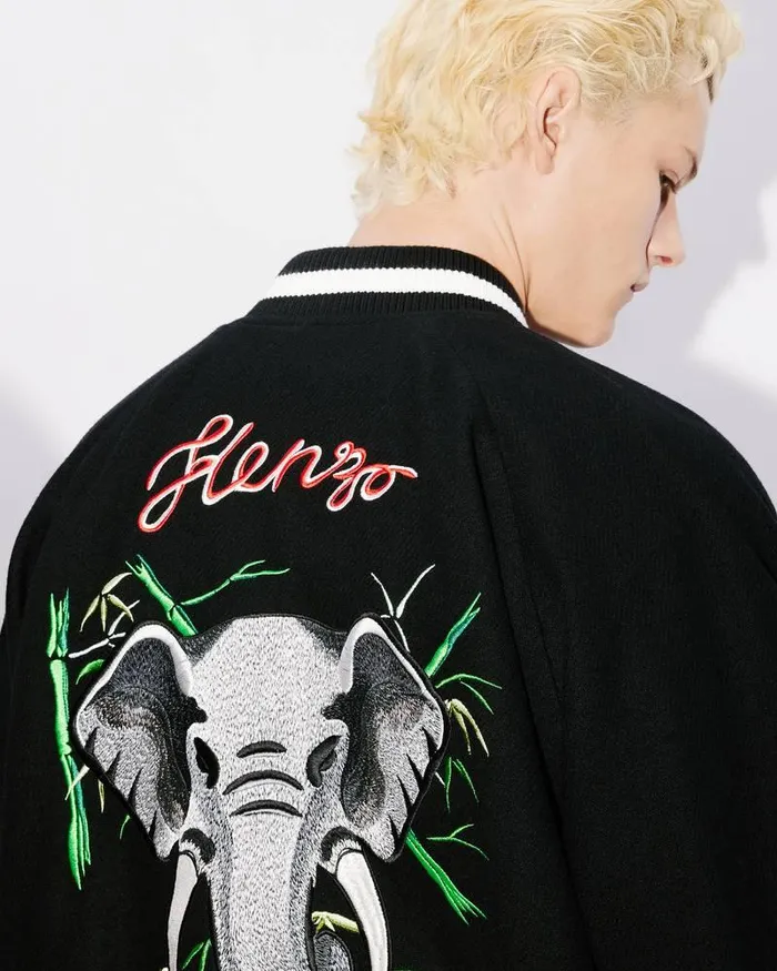 Kenzo Jackets And Coats MenWomen Elephant039 Reversible Embroidered Genderless Jacket Black