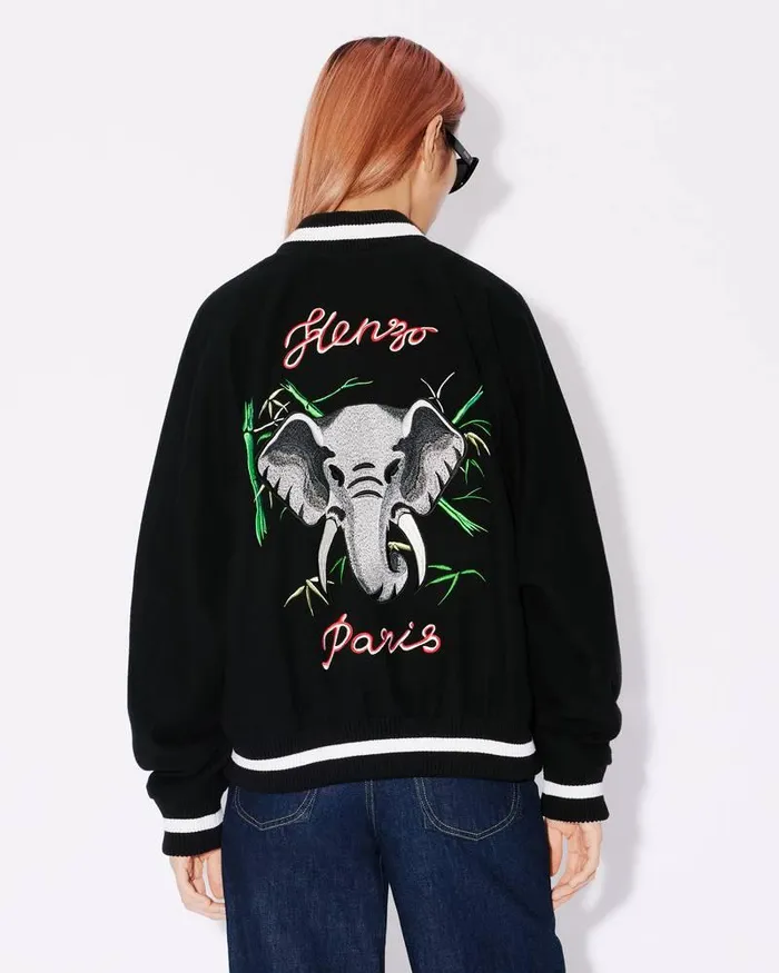 Kenzo Jackets And Coats MenWomen Elephant039 Reversible Embroidered Genderless Jacket Black