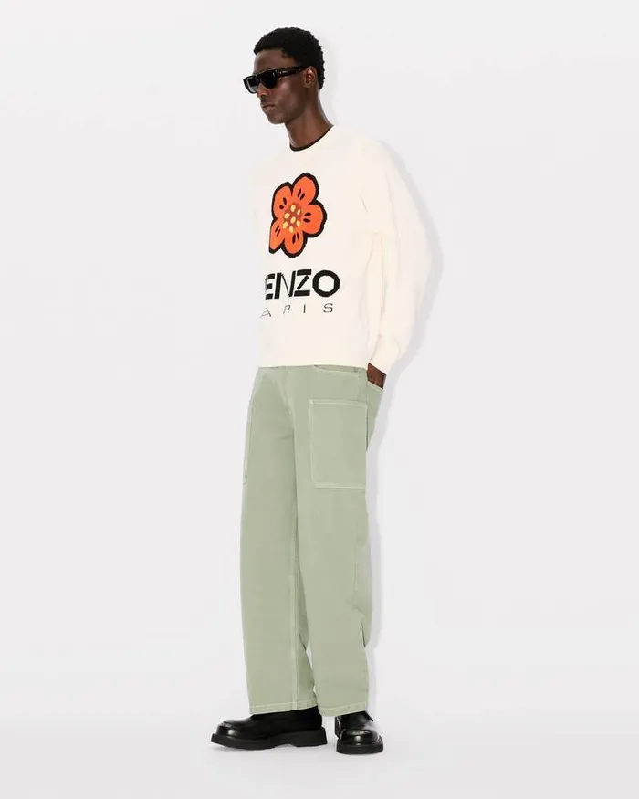 Kenzo Knitwear Men Boke Flower039 Jumper Off White