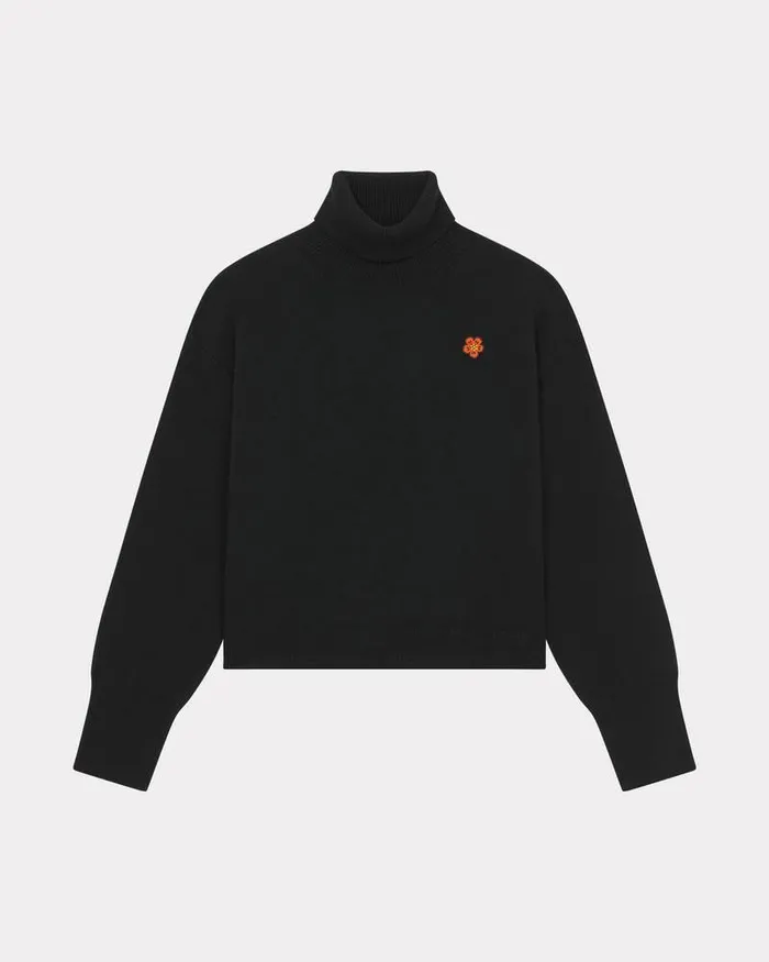 Kenzo Knitwear Women 039Boke Flower039 Embroidered Wool Jumper Black