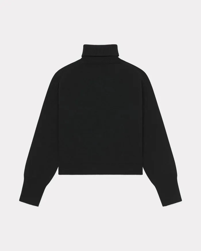 Kenzo Knitwear Women 039Boke Flower039 Embroidered Wool Jumper Black