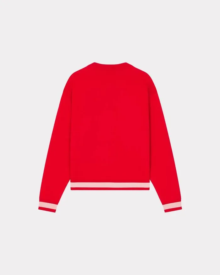 Kenzo Knitwear Women 039Year Of The Dragon039 Embroidered Cardigan Cherry