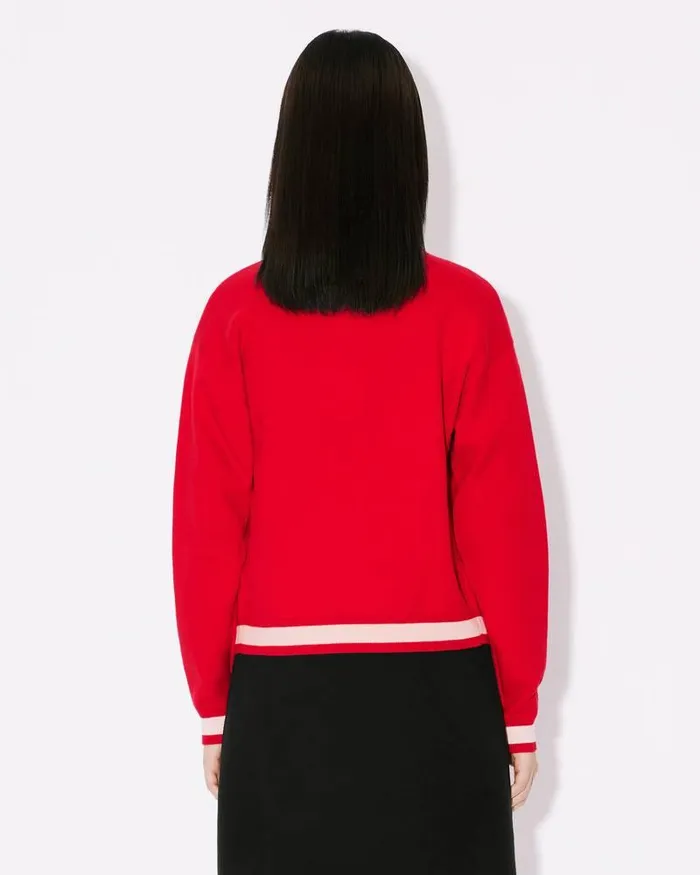 Kenzo Knitwear Women 039Year Of The Dragon039 Embroidered Cardigan Cherry