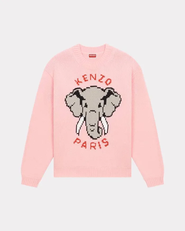 Kenzo Knitwear Women Elephant039 Wool Jumper Faded Pink