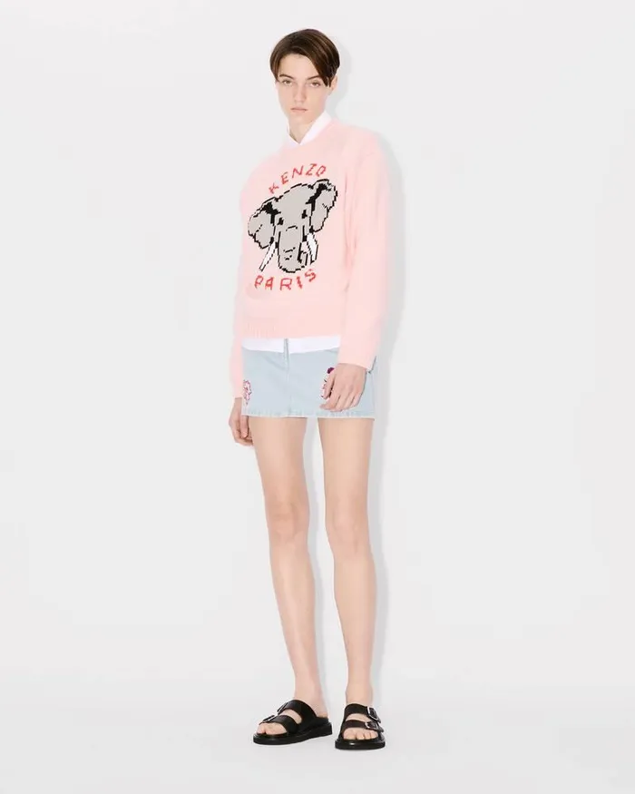 Kenzo Knitwear Women Elephant039 Wool Jumper Faded Pink