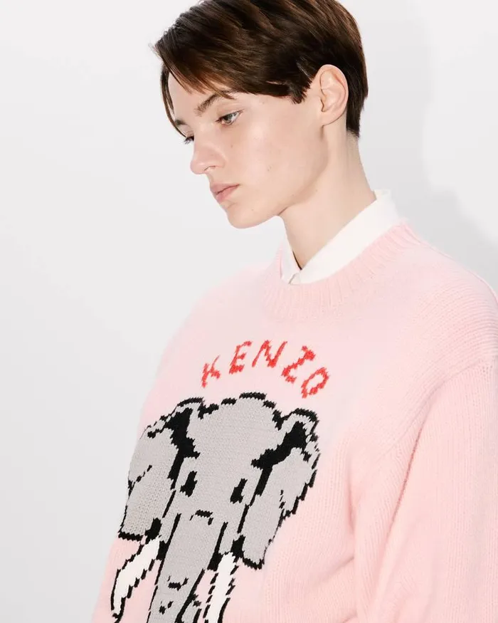 Kenzo Knitwear Women Elephant039 Wool Jumper Faded Pink