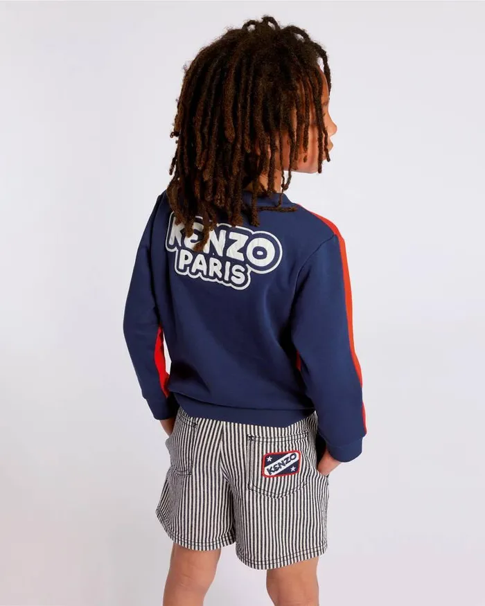 Kenzo Pants And Shorts Kids 039Sailor039 Striped Denim Bermuda Shorts Navy Blue