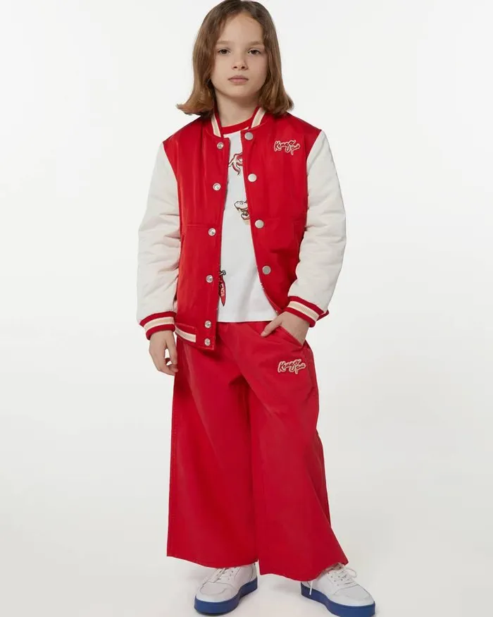 Kenzo Pants And Shorts Kids Year Of The Dragon039 Embroidered Cotton Trousers Medium Red