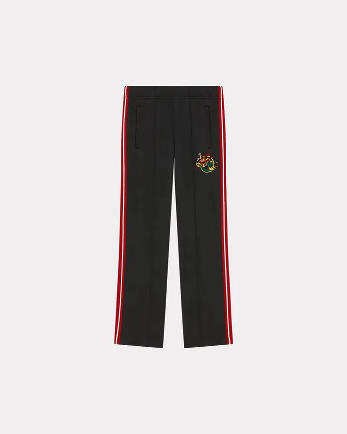 Kenzo Pants And Shorts Men 039Year Of The Dragon039 Embroidered Jogging Trousers Black