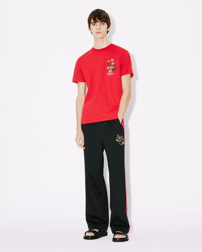 Kenzo Pants And Shorts Men 039Year Of The Dragon039 Embroidered Jogging Trousers Black